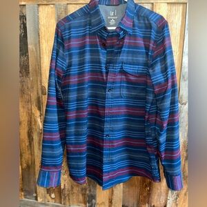 George Navy and Burgundy Striped Shirt